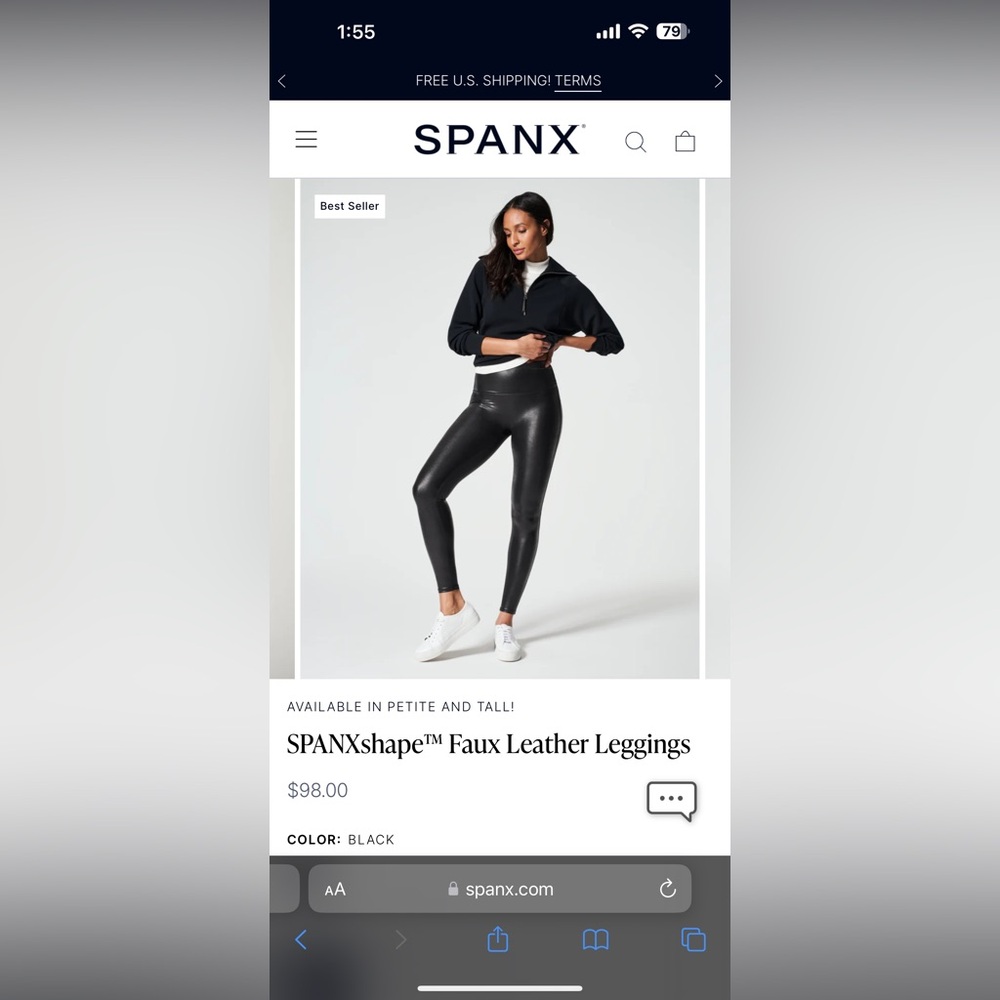 Spanx faux leather leggings